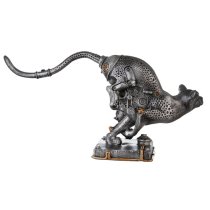 Ocala Polyresin Steampunk Leopard Sculpture In Silver