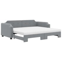 Hervey Fabric Daybed With Guest Bed In Light Grey