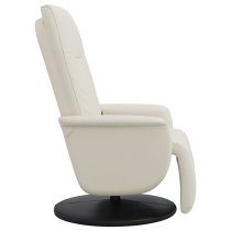 Madera Faux Leather Recliner Chair With Footrest In Cream