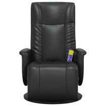 Madera Faux Leather Recliner Chair With Footrest In Black