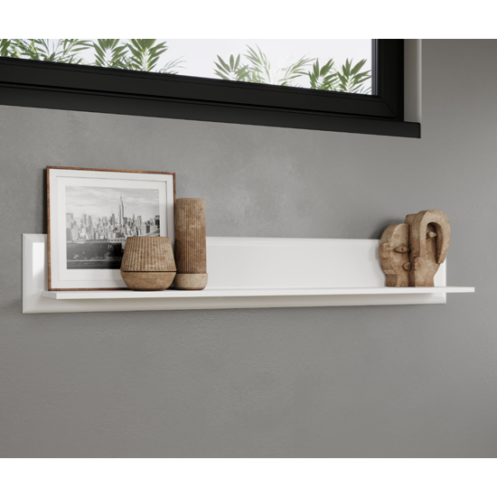 Murcia High Gloss Wall Shelf In White