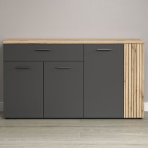 Eilat Wooden Sideboard In Anthracite And Evoke Oak