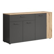 Eilat Wooden Sideboard In Anthracite And Evoke Oak