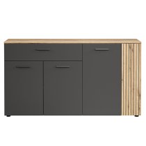 Eilat Wooden Sideboard In Anthracite And Evoke Oak