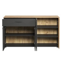 Eilat Wooden Sideboard In Anthracite And Evoke Oak