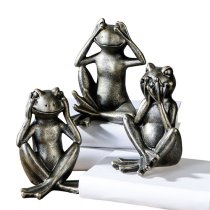 Ocala Polyresin Frog Randy Anti Sculpture In Champagne