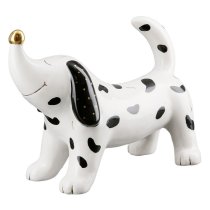 Moline Ceramics Dog Clouse Sculpture In White And Black