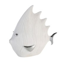 Ocala Polyresin Fish Sculpture Large In White And Silver