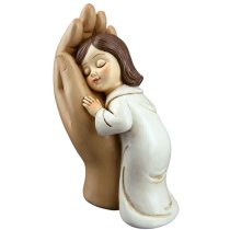 Ocala Polyresin Hand With Child Sculpture In Beige And Cream