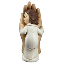 Ocala Polyresin Hand With Child Sculpture In Beige And Cream