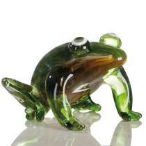 Newark Glass Frog Sculpture In Green