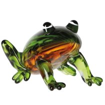 Newark Glass Frog Sculpture In Green