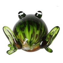 Newark Glass Frog Sculpture In Green