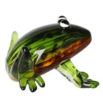 Newark Glass Frog Sculpture In Green