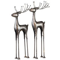 Akron Metal Deer Knut Sculpture In Antique Silver