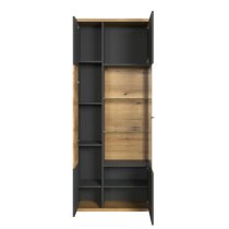 Narva Wooden Display Cabinet In Evoke Oak With LED