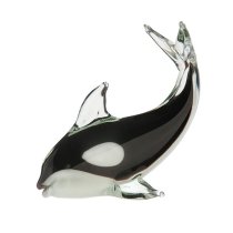 Newark Glass Killer Whale Sculpture In Black