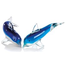 Newark Glass Dolphin Sculpture In Blue