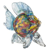 Newark Glass Sea Fish Sculpture In Multicolour