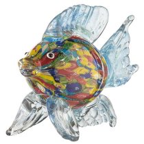 Newark Glass Sea Fish Sculpture In Multicolour