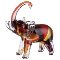 Newark Glass Elephant Sculpture In Red