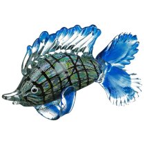 Newark Glass Fish Barracuda Sculpture In Blue And Green