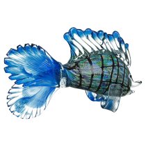 Newark Glass Fish Barracuda Sculpture In Blue And Green