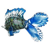 Newark Glass Fish Barracuda Sculpture In Blue And Green