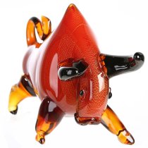 Newark Glass Bull Sculpture In Orange