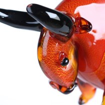 Newark Glass Bull Sculpture In Orange