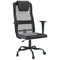 Salvo Mesh Fabric Home And Office Chair In Grey And Black