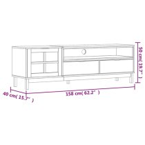 Reggio Solid Pine Wood TV Stand With 1 Door 2 Drawers In Oak