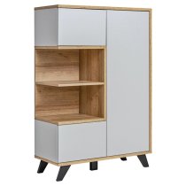 Barrie Wooden Highboard With 3 Doors In Matt Grey