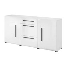 Trail High Gloss Sideboard With 2 Doors 3 Drawers In White