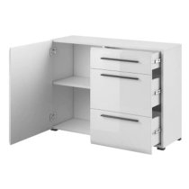 Trail High Gloss Sideboard With 1 Door 3 Drawers In White