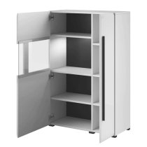 Trail High Gloss Display Cabinet With 2 Doors In White And LED