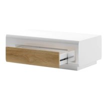 Torino High Gloss Coffee Table With 1 Drawer In White Oak