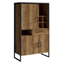 Tinley Highboard With 3 Doors 1 Drawer In Canyon Oak And LED