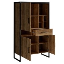 Tinley Highboard With 3 Doors 1 Drawer In Canyon Oak And LED