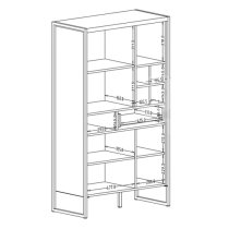 Tinley Highboard With 3 Doors 1 Drawer In Canyon Oak And LED