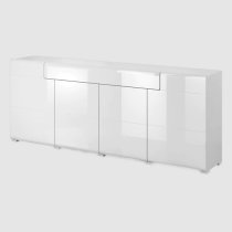 Torino High Gloss Sideboard With 4 Doors In White