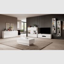 Torino High Gloss Sideboard With 4 Doors In White