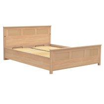 Canton Wooden Double Bed In Sonoma Oak And LED