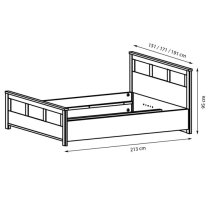 Canton Wooden Double Bed In Sonoma Oak And LED