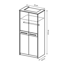 Canton Wooden Wardrobe With 2 Doors In Sonoma Oak