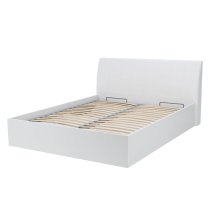 Iowa High Gloss Ottoman King Size Bed In White