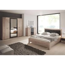 Basalt Wooden King Size Bed In San Remo Oak