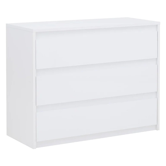 Iowa High Gloss Chest Of 3 Drawers In White