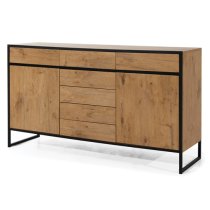 Logan Wooden Sideboard With 2 Doors 7 Drawers In Lancelot Oak