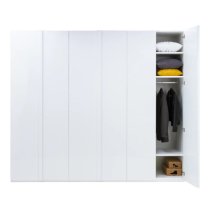 Iowa High Gloss Wardrobe With 6 Hinged Doors In White